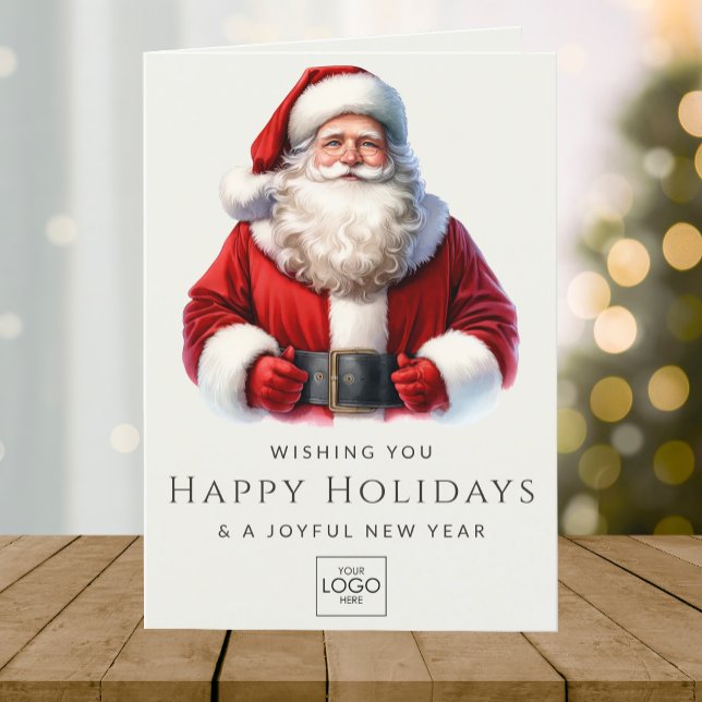 Company Logo Professional Elegant Custom Christmas Holiday Card (Creator Uploaded)