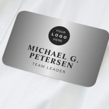 Company logo professional employee faux silver