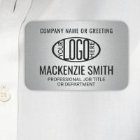 Company Logo Professional Employee Faux Silver