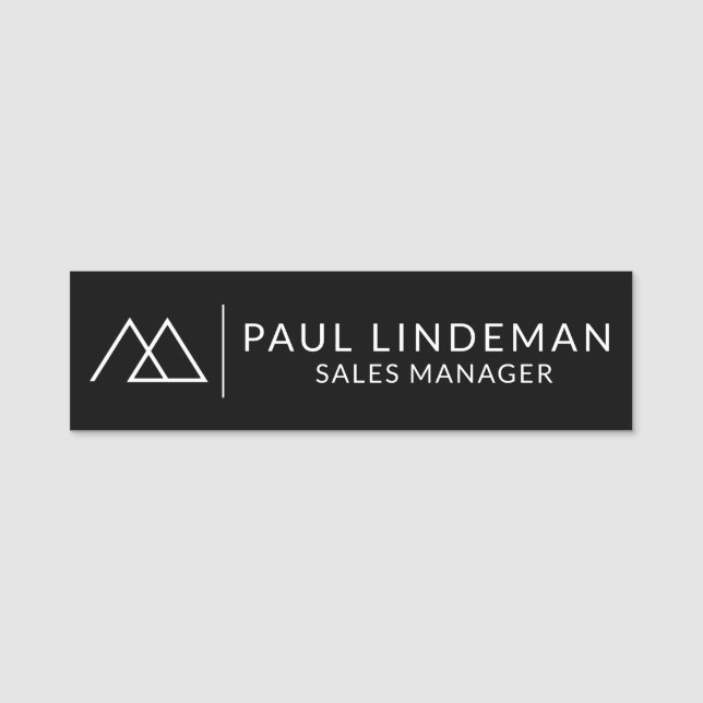 Company Logo Professional Magnetic Employee  Name Tag (Front)