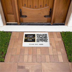 Company Logo QR Code Promotional Business  Doormat
