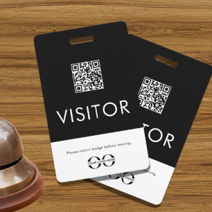 Company Logo QR Code Visitor Badge