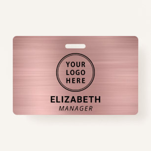 Company Logo Rose Gold Name Badge