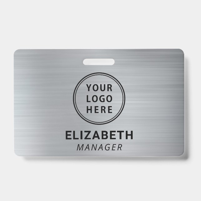 Company Logo Silver Name Badge (Front)