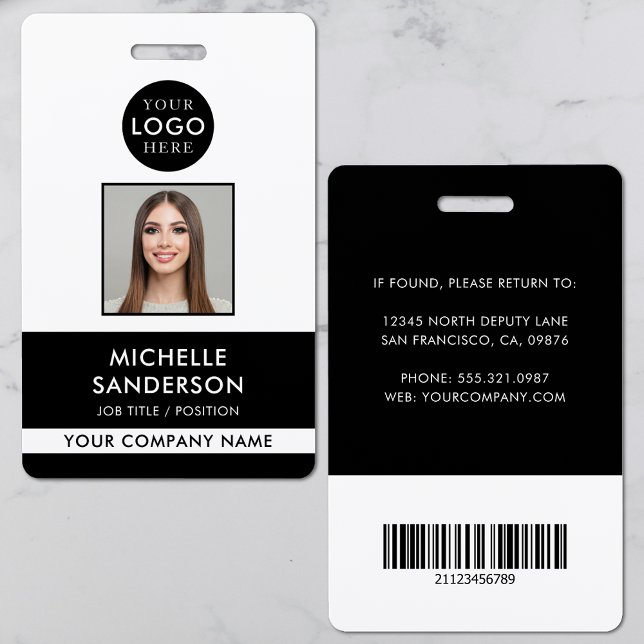 Company Logo Staff Barcode Employee Photo ID Badge (Company Logo Staff Barcode Employee Photo ID Badge)