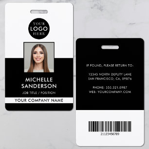 Company Logo Staff Barcode Employee Photo ID Badge