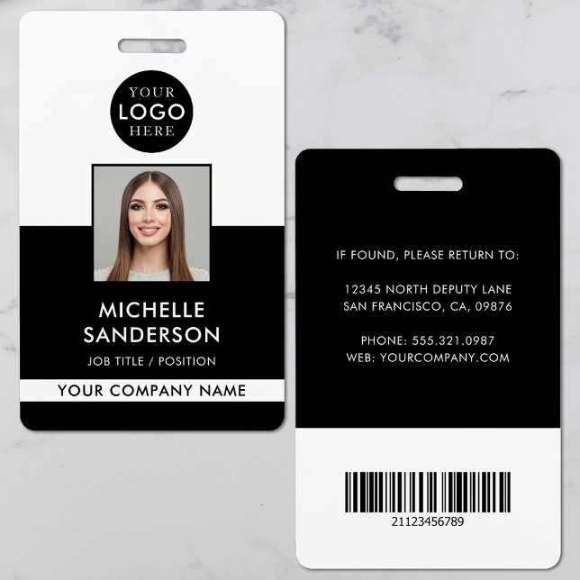 Company Logo Staff Barcode Employee Photo ID Badge (Company Logo Staff Barcode Employee Photo ID Badge)