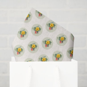 Company Logo Template Pattern Ecru Tissue Paper