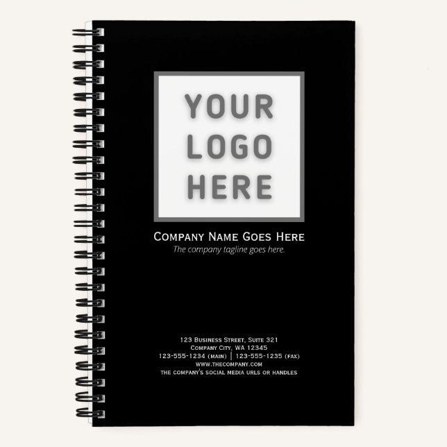 Company Logo Template Simple Black Business Small Notebook (Front)