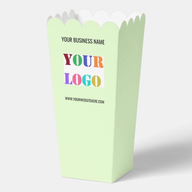 Company Logo Text Branded Popcorn Boxes Example (Front)