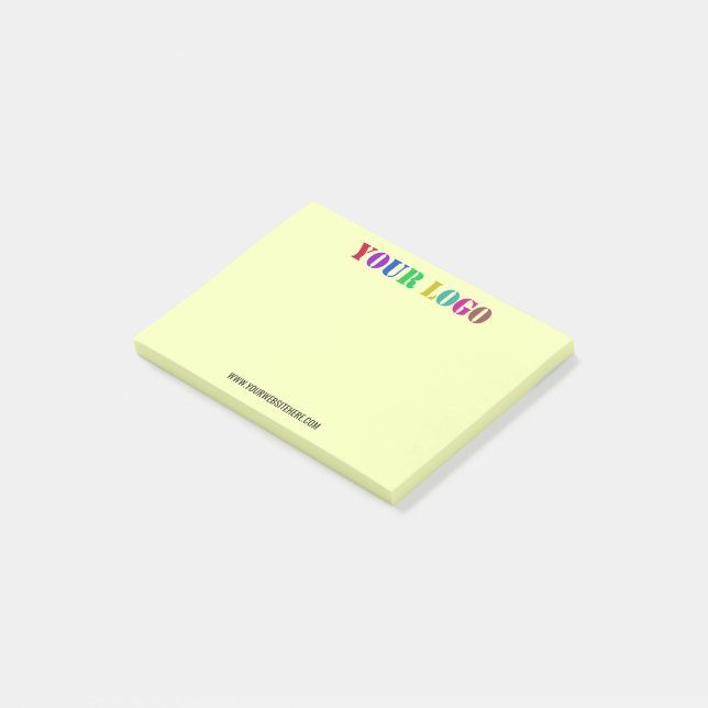 Company Logo Text Branded Post-it® Notes Example (Angled)
