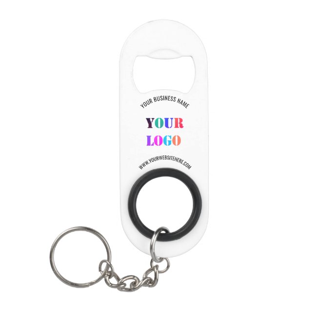 Company Logo Text Keychain Bottle Opener Template (Front)