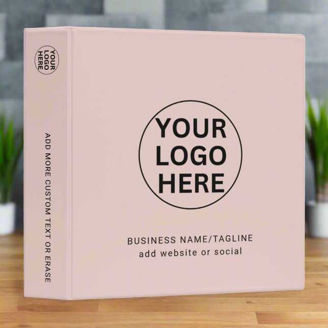 Company Logo & Text l Professional Blush Pink  Binder (Creator Uploaded)