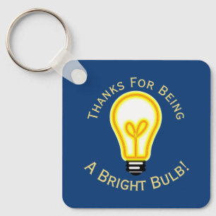 Company Logo Thanks You Bright Bulb Employee Keychain