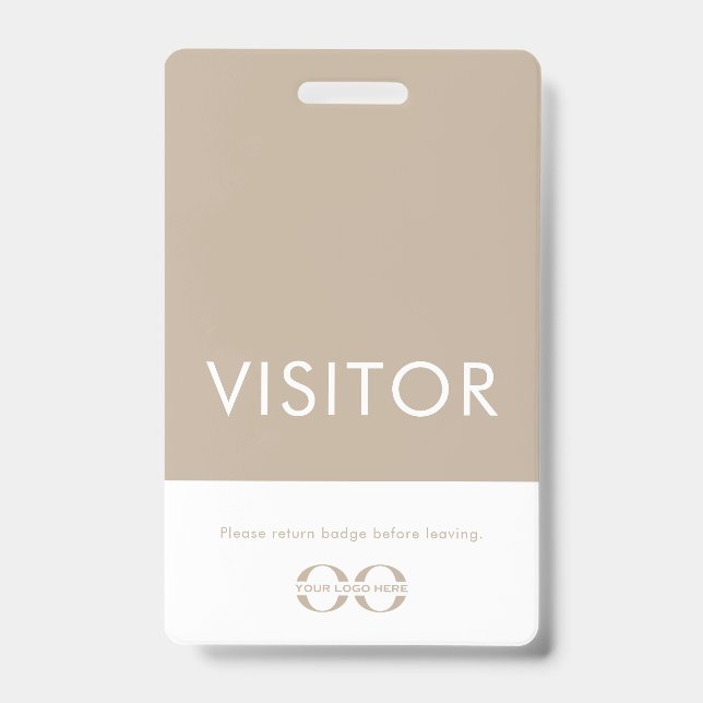 Company Logo Visitor Badge Beige (Front)