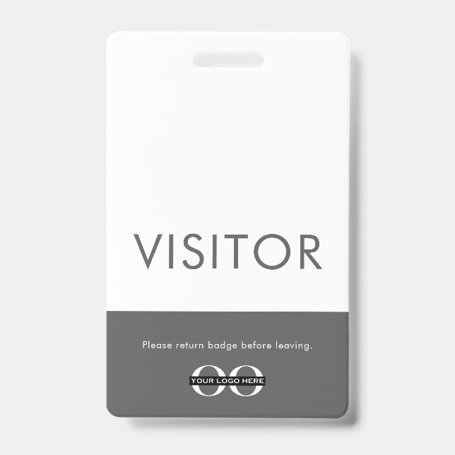 Company Logo Visitor Badge Grey (Front)