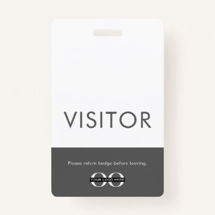 Company Logo Visitor Badge Grey