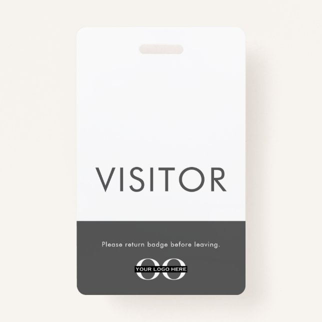 Company Logo Visitor Badge Grey (Front)