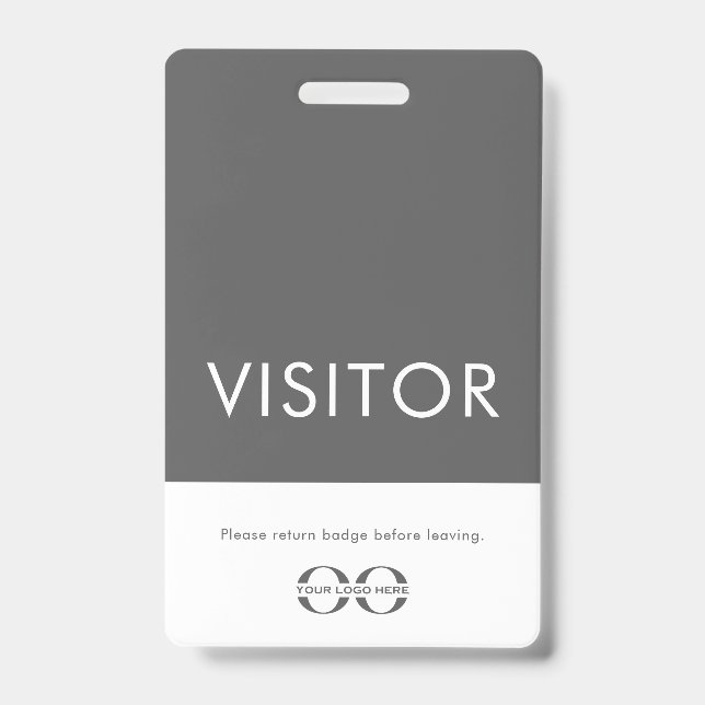 Company Logo Visitor Badge Grey (Front)