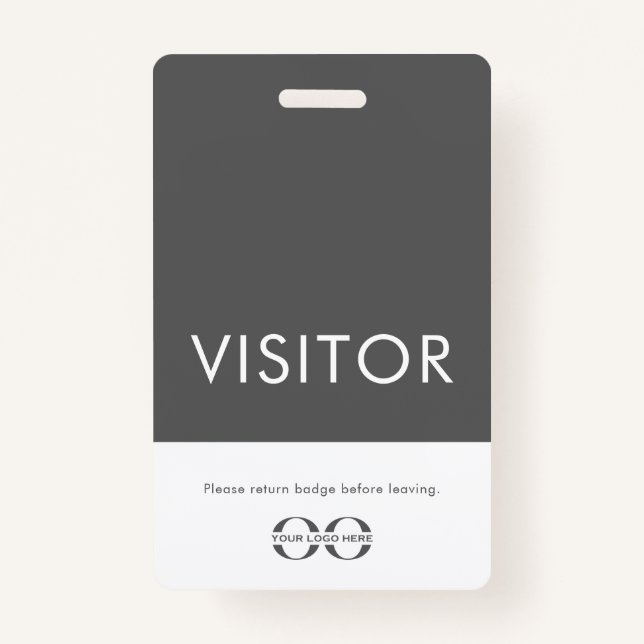 Company Logo Visitor Badge Grey (Front)