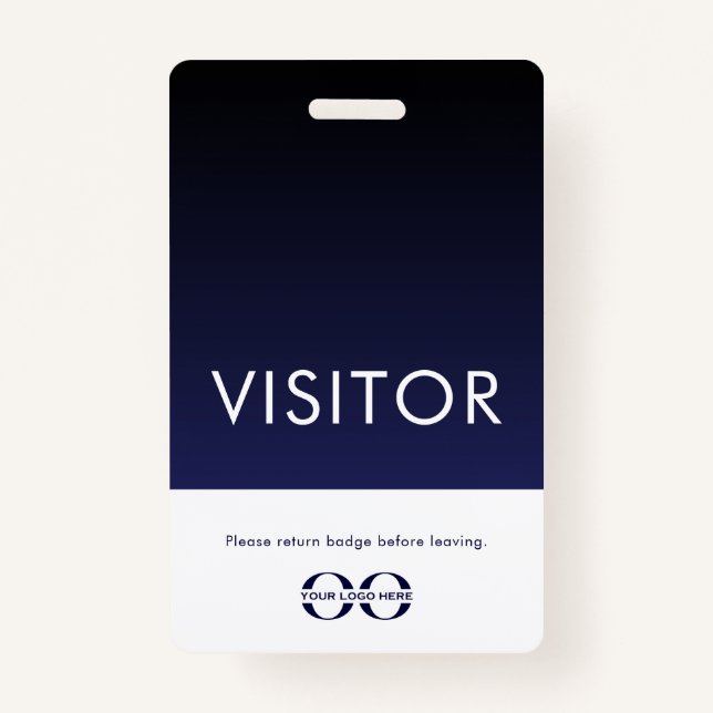 Company Logo Visitor Badge Navy Blue (Front)