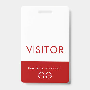 Company Logo Visitor Badge Red