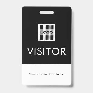 Company Logo Visitor Badge with Return Request