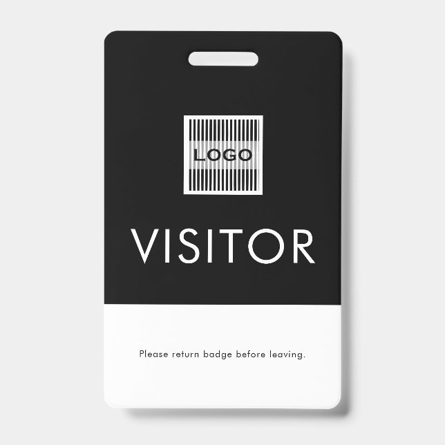 Company Logo Visitor Badge with Return Request (Front)