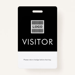 Company Logo Visitor Badge with Return Request