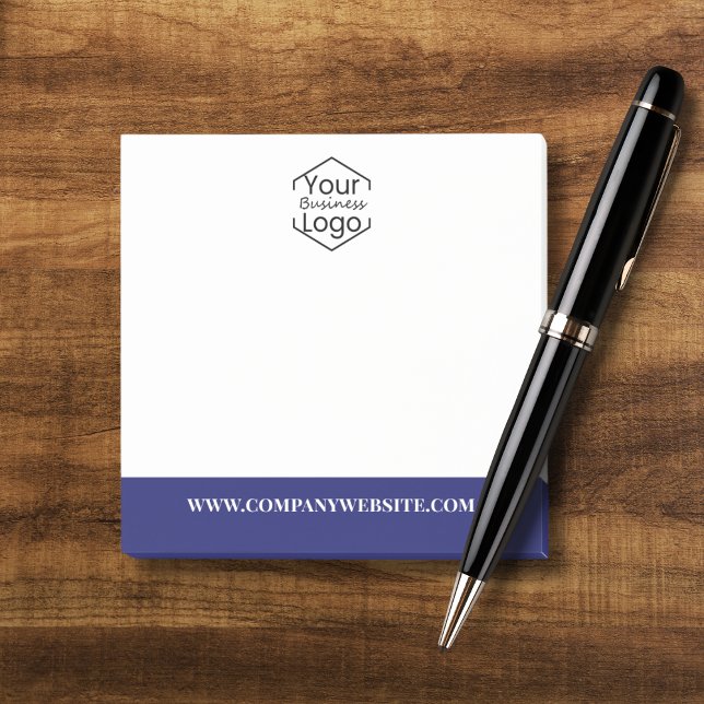 Company Logo & Website Blue Professional Modern Post-it Notes (Creator Uploaded)