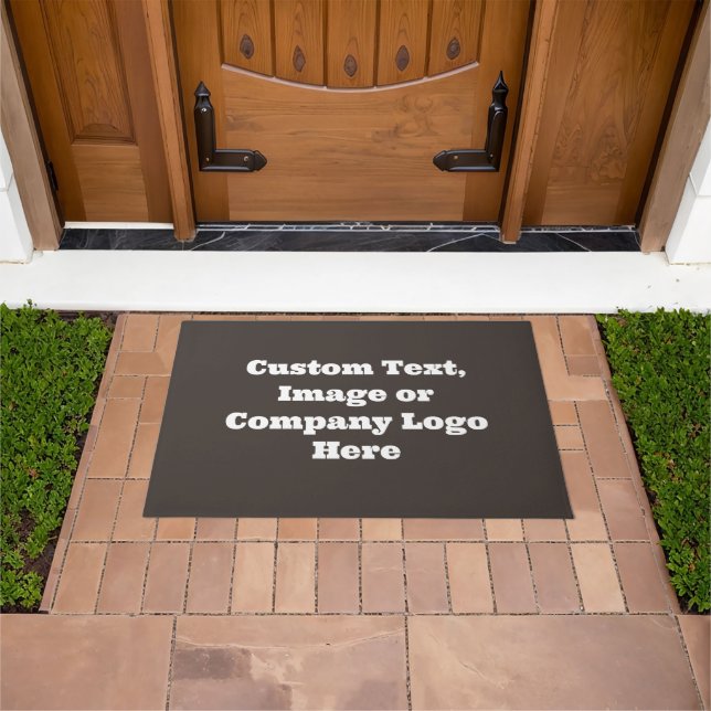 Company Logo Welcome Mat, Custom Personalized Grey Doormat (Outdoor)