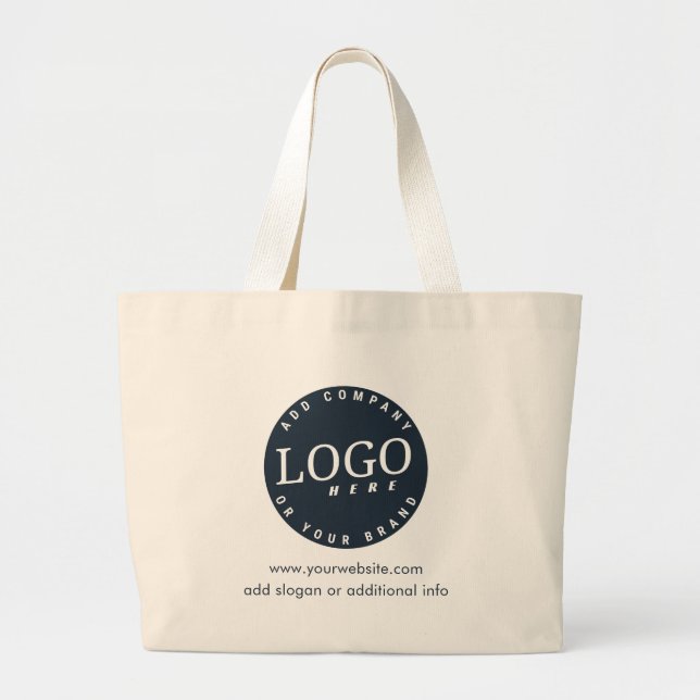Company Logo with Business Website Promotional Large Tote Bag (Front)