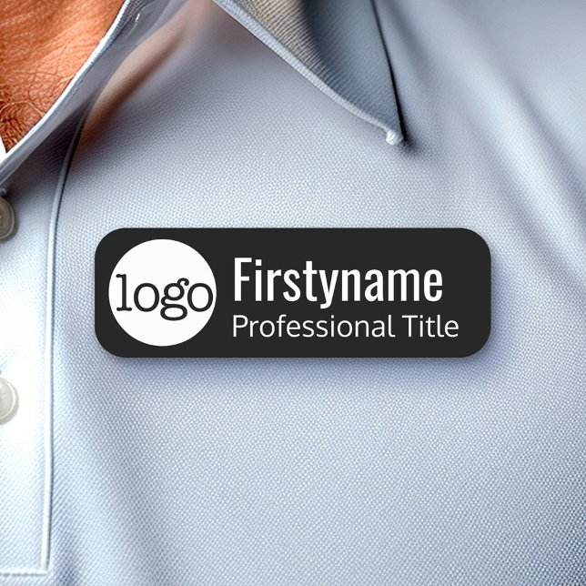Company Logo with Employee and Title Name Tag (Custom Nametag for Organization or Business)