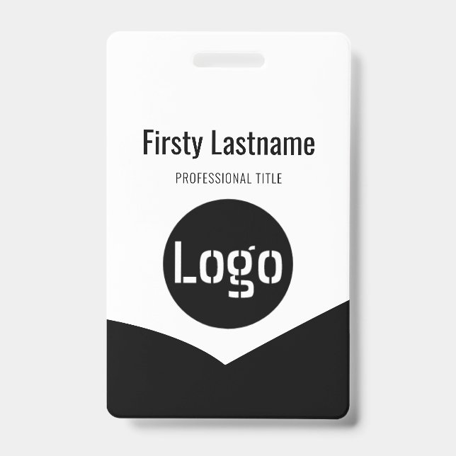 Company Logo with First and Last Names Bar Code Ba Badge (Front)