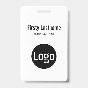 Company Logo with First and Last Names Bar Code Ba Badge