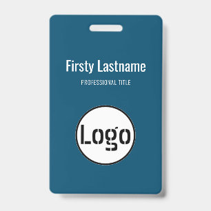Company Logo with First and Last Names Bar Code Ba Badge