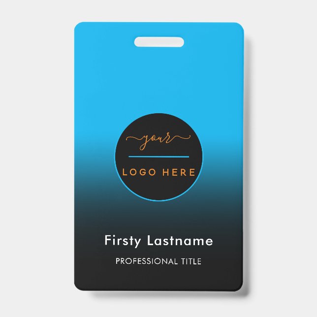 Company Logo with First and Last Names Bar Code Ba Badge (Front)