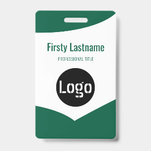 Company Logo with First and Last Names Bar Code Badge