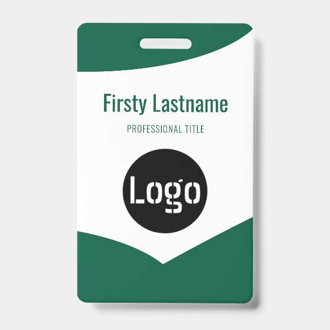 Company Logo with First and Last Names Bar Code Badge (Front)