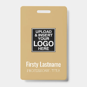 Company Logo with First and Last Names Bar Code Badge