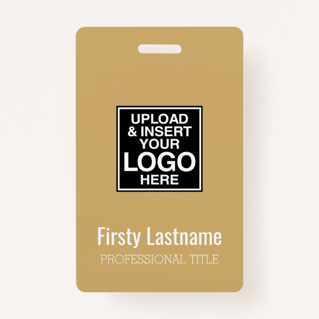 Company Logo with First and Last Names Bar Code Badge (Front)