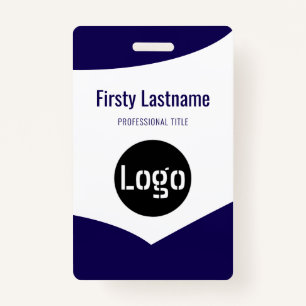 Company Logo with First and Last Names Bar Code Badge