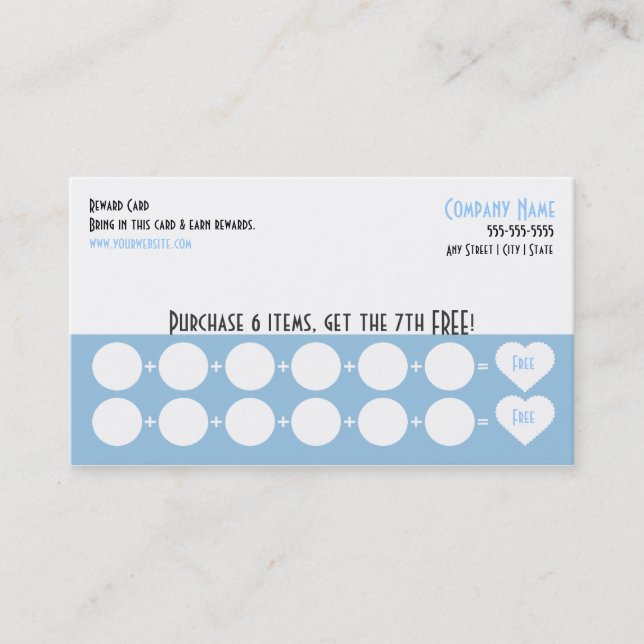 Company Loyalty Business Card Punch Card (Front)