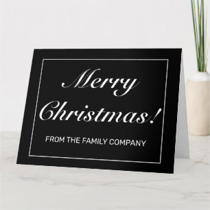 Company Modern Minimalist Black Christmas Greeting Card