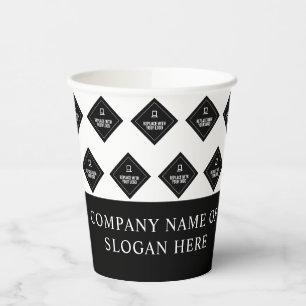 Company Name & Logo Pattern Paper Cups