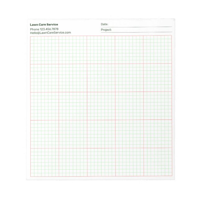 Company Name Project Date 8x8 Quad Ruled Notepad (Front)