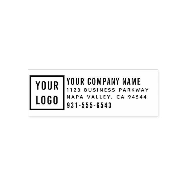 Company Name & Telephone | Modern Return Address Self-inking Stamp (Design)