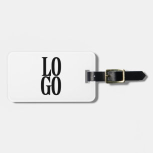 Company or Business Custom  Logo on White Luggage Tag