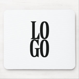 Company or Business Custom Logo on White Mouse Pad