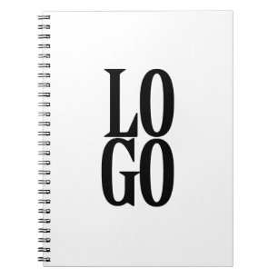 Company or Business Custom  Logo on White Notebook